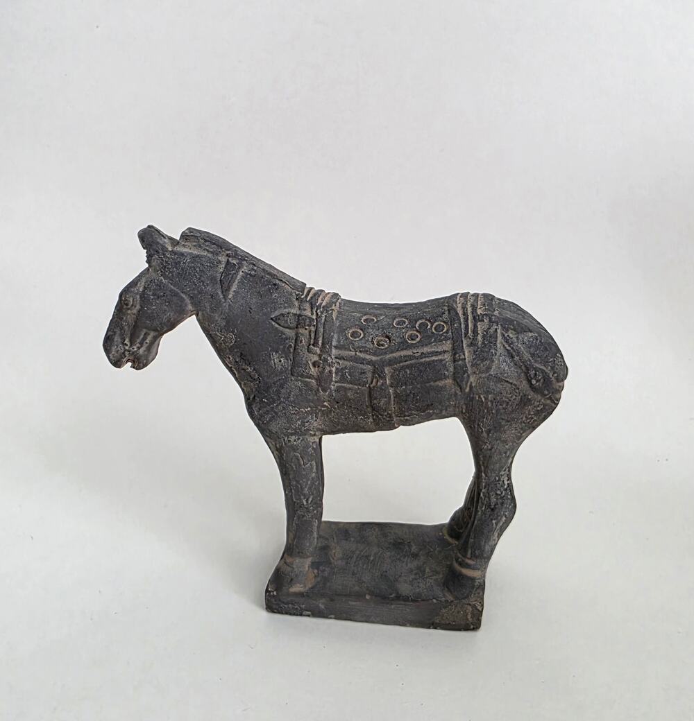 Chinese Style Terracotta Horse Figurine Ancient Pottery Reproduction